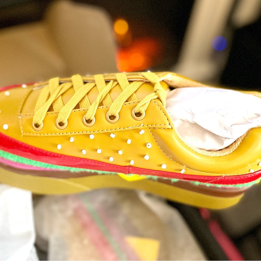 RARE Extra Cheese Please Burger Sneakers - Picture 10 of 11